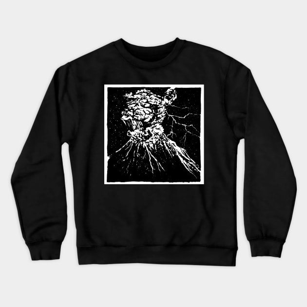 volcano ink drawing Crewneck Sweatshirt by lightsfromspace